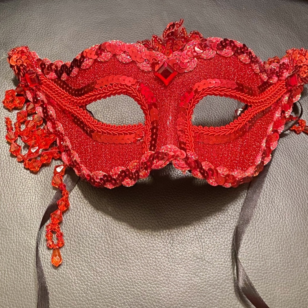 Red masquerade mask